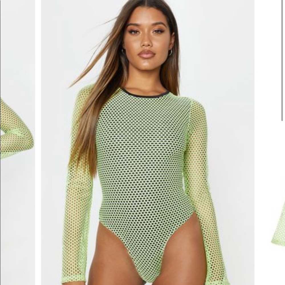 NEW 💚PRETTY LITTLE THING neon lime bodysuit